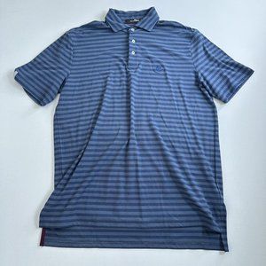 RLX Ralph Lauren‎ GOLF POLO SHIRT Mens Size Large Blue Stripe Casual Preppy